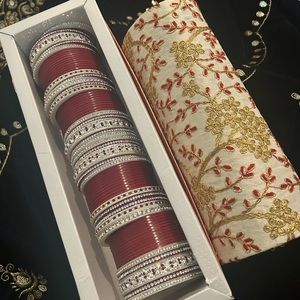 Red Bridal Choora & Bangle Box Set